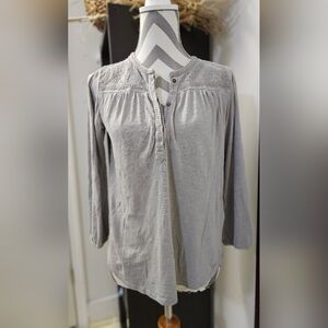 Lucky Brand Gray Henley, Size XS